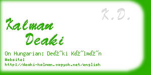 kalman deaki business card